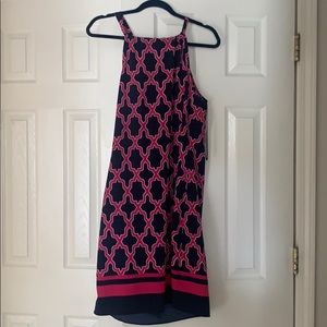 Crown and Ivy navy and pink Halter Dress